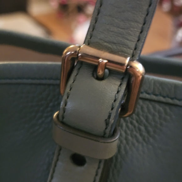 Chloe Dark Green Leather Tote - Picture 6 of 16